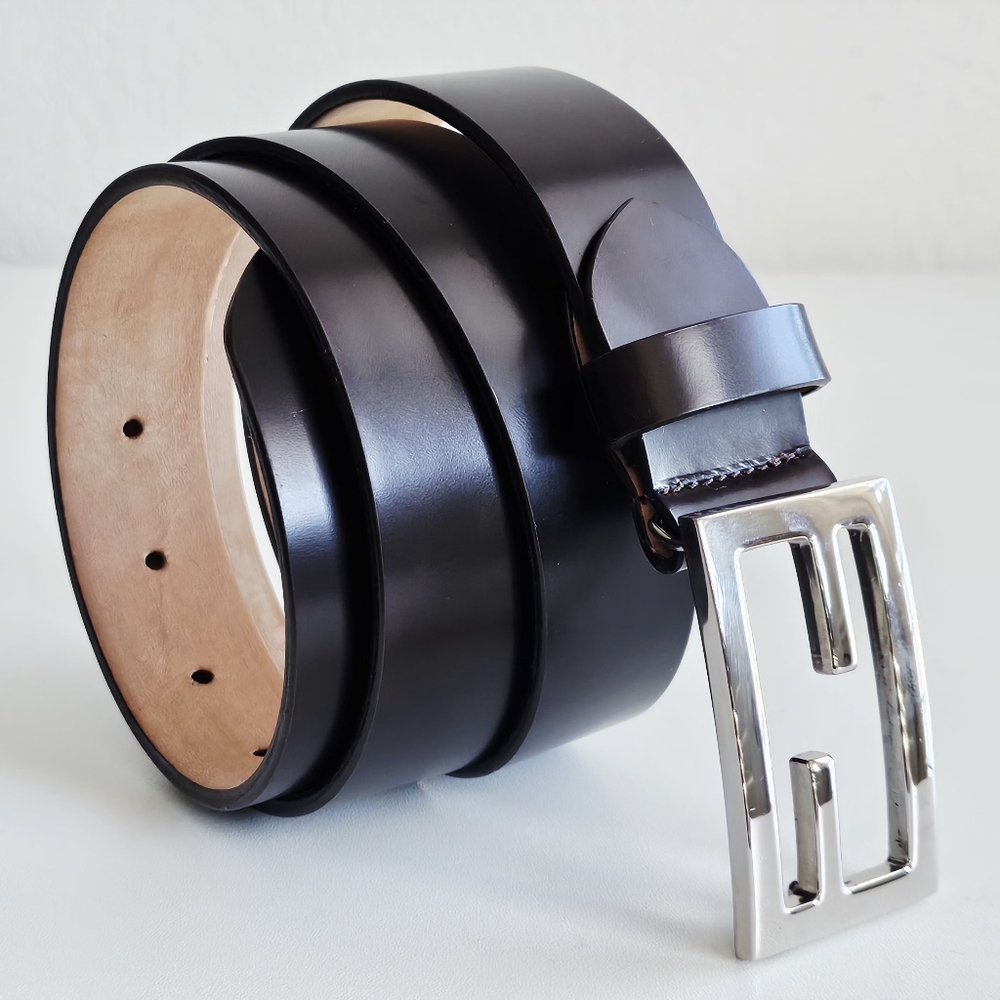 Fendi Brown FF Logo Unisex Leather Belt